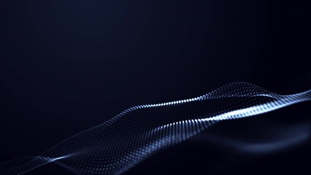 Footage of wave of data in cloud computing network in visualize