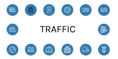 traffic simple icons set