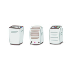 Cartoon Air Purifier Working Vector