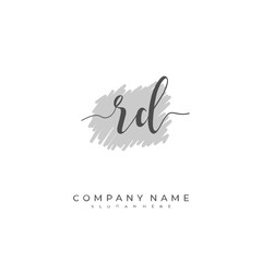 Handwritten initial letter R D RD for identity and logo. Vector logo template with handwriting and signature style.