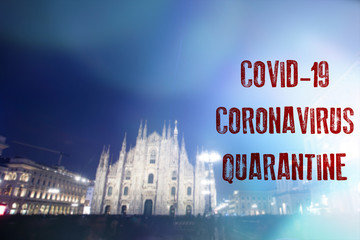 Precautionary security measures to counter the spread of Coronavirus in Milan, Italy.