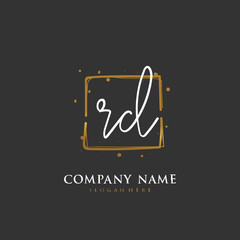 Handwritten initial letter R D RD for identity and logo. Vector logo template with handwriting and signature style.
