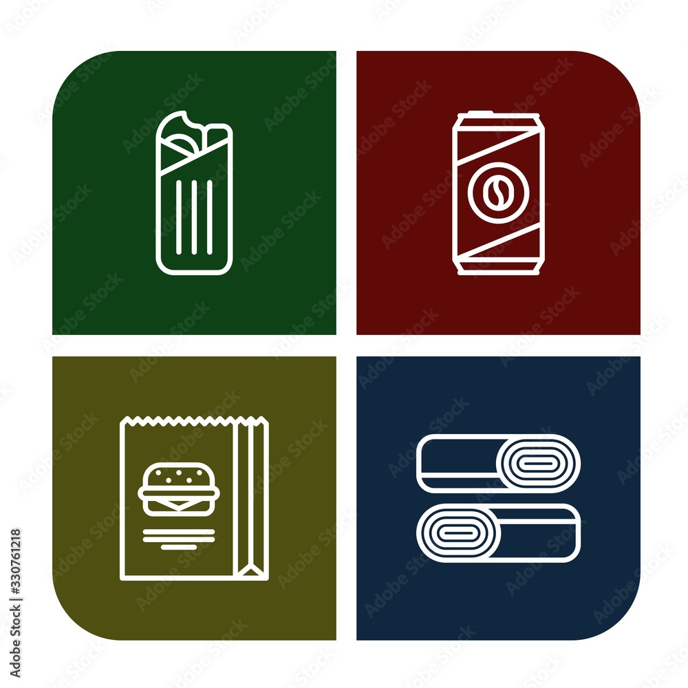 Canvas Prints fastfood simple icons set