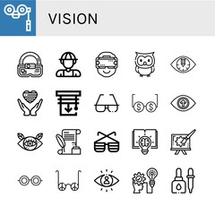 Set of vision icons