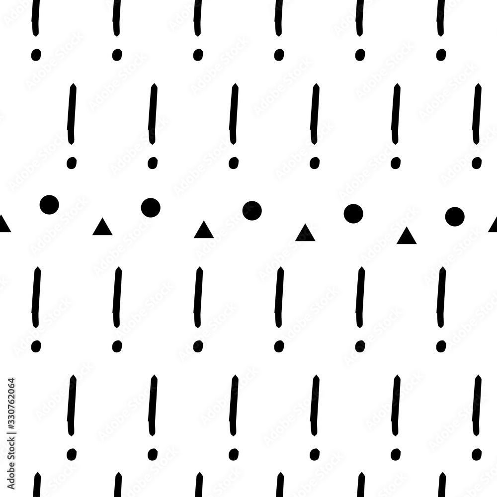 Poster exclamation mark seamless pattern on white background. hand drawn vector elements.vector sketch ques