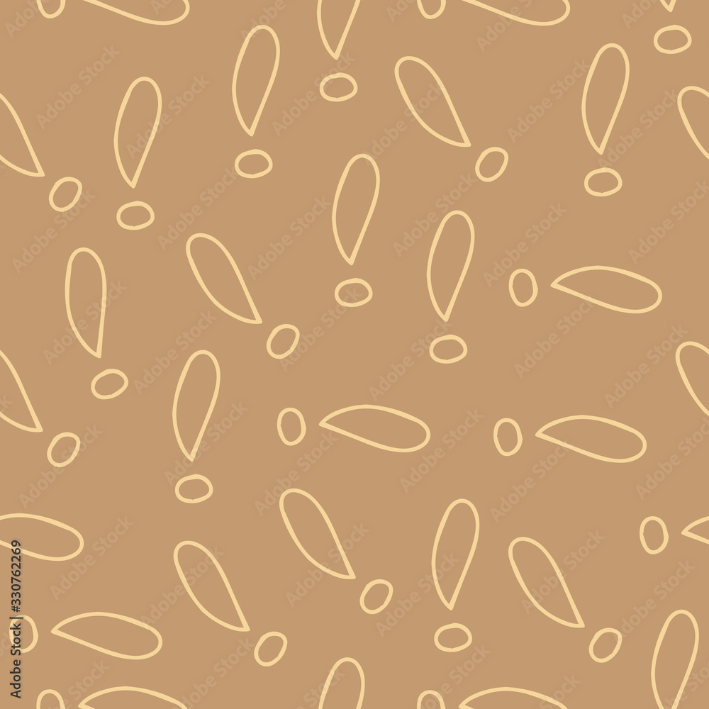 Poster Exclamation mark seamless pattern. Hand drawn vector elements.Vector sketch question marks background