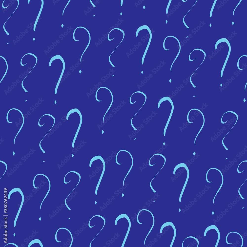 Poster question mark vector seamless pattern. hand drawn sketch. faq button. asking questions. ask for help
