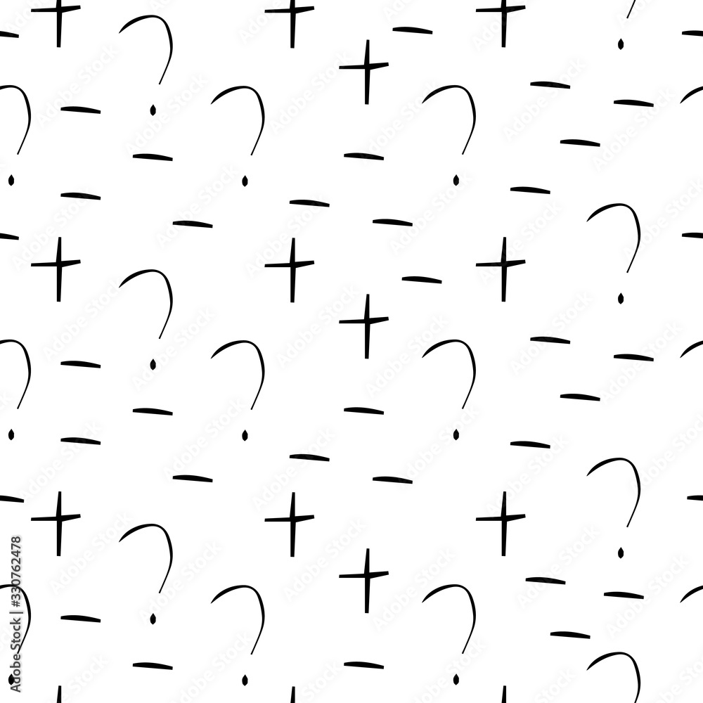 Aufkleber question mark vector seamless pattern. hand drawn sketch. faq button. asking questions. ask for help