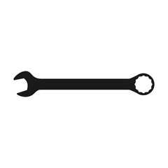Wrench icon. Flat vector illustration spanner on white background.