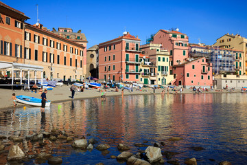 Sestri Levante (GE), Italy - June 01, 2017: Bay of silence, Sestri Levante, Genova, Liguria, Italy