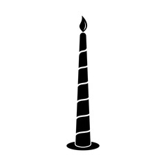 Candle icon. Flat vector illustration on white background.