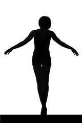 スリムな日本人女性のシルエット