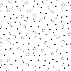 Question mark vector seamless pattern. Hand drawn sketch. FAQ button. Asking questions. Ask for help