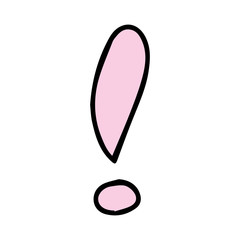 Exclamation mark. Grunge doodle sketch exclamation marks vector. exclamation marks illustration on white background