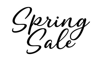 Spring sale postcard calligraphy on white background.