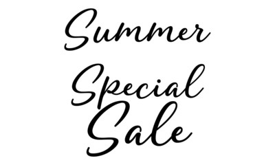 Summer Special sale calligraphy letters on white background.