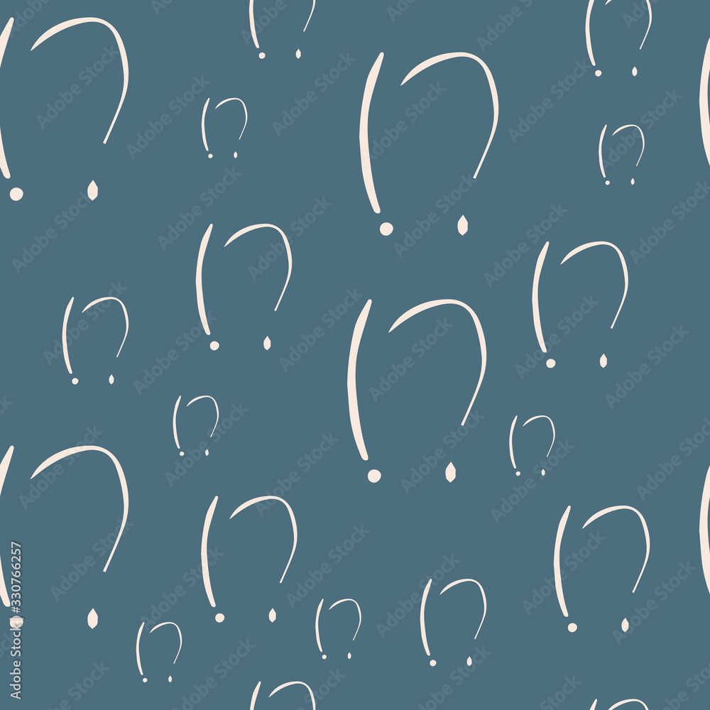 Fototapete question marks and exclamation mark seamless pattern. vector sketch question marks and exclamation m