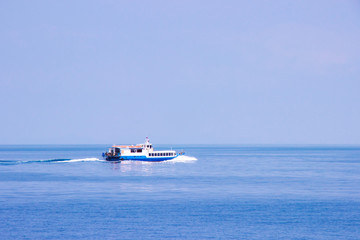 Service tourist high speed ferry boat go to koh kood and koh mak island in Trat province, Thailand.