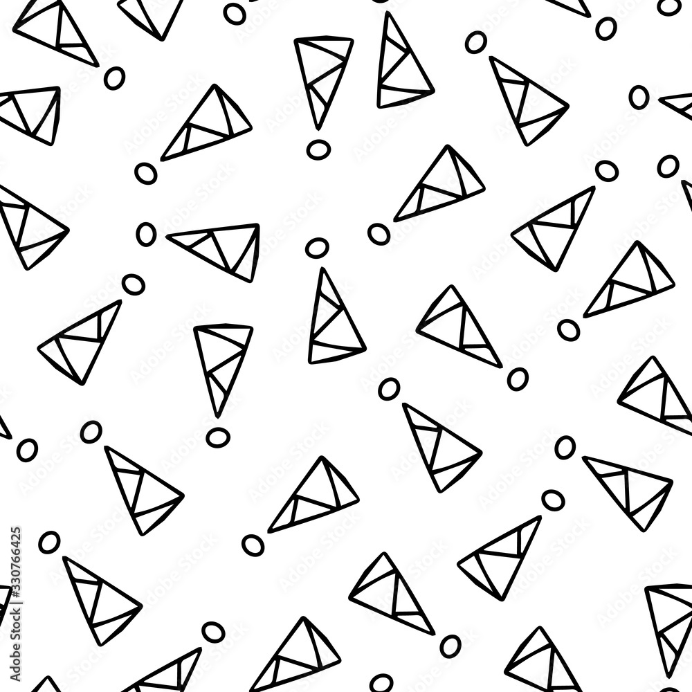 Poster exclamation mark seamless pattern on white background. hand drawn vector elements.vector sketch ques