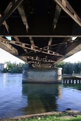 Sesto Calende (VA), Italy - September 15, 2016: The bridge between Lombardy and Piedmont, Lombardy, Piedmont, Italy.