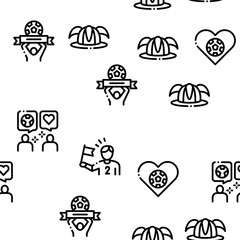 Soccer Fan Attributes Seamless Pattern Vector Thin Line. Illustrations