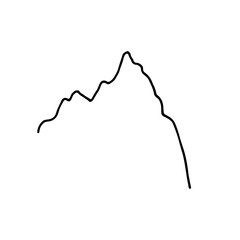 Decrease graphs Isolated on white background. Hand drawn Stock financial trade market diagram. Chart line icon, finance and banking, decrease sign. Vector down trend stocks graph diagram illustration