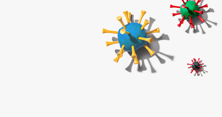 Fototapeta na wymiar Viral epidemic influenza and Coronavirus Covid-19 concept