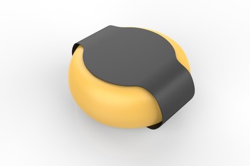 Yellow Head ( Wheel ) of Cheese. Isolated on a white background. 3d illustration