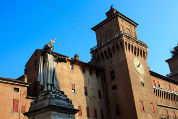 Ferrara (FE), Italy - June 10, 2017: Statue to Dominican Friar Girolamo Savonarola, born in...