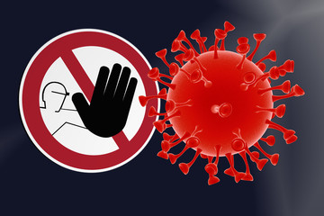 no access sign and coronavirus