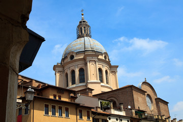Fototapeta na wymiar Mantova (MN), Italy - June 10, 2017: Dome of the Basilica of St. Andrea, Mantova, Lombardy, Italy