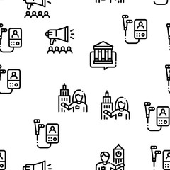 Obraz premium Guide Lead Traveler Seamless Pattern Vector Thin Line. Illustrations