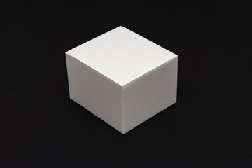 white closed box on a black background