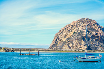 Sail Boat by famous Morro Rock