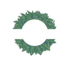 Fototapeta premium Floral frame with leaves. Hand drawing with colour pencil. Vintage. For cards, design, flyers, banners.