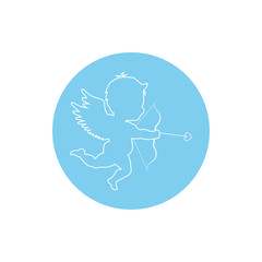 thin line icons for Cupid silhouette,Valentines day,vector illustration