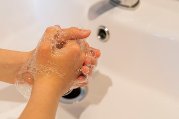 Fototapeta premium Be careful when washing your hands