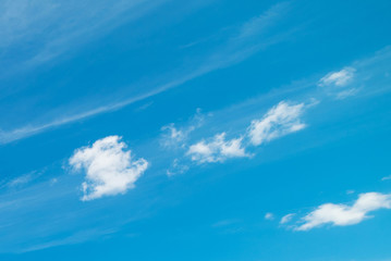 blue sky with clouds in summertime
