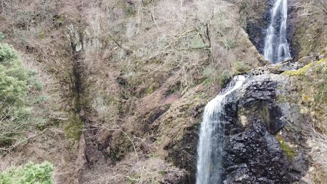 Drone video of Shirai Falls in Shikoku in Japan