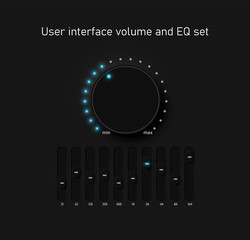 Very high detailed black user interface volume for websites and mobile apps, vector illustration