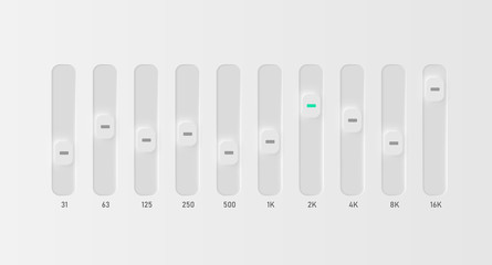 Very high detailed white user interface EQ for websites and mobile apps, vector illustration