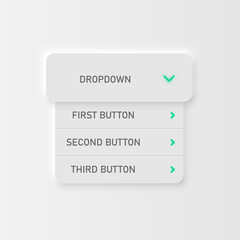 Very high detailed white user interface button for websites and mobile apps, vector illustration