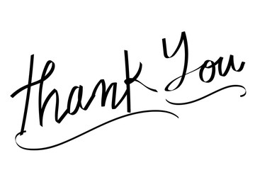 Thank You handwritten inscription, Text Thank you on white background, Vector illustration design for greeting, banner,