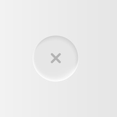 Very high detailed white user interface button for websites and mobile apps, vector illustration