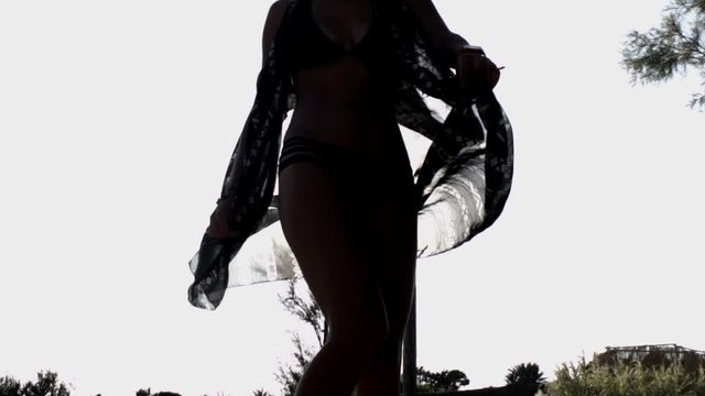 silhouette of a girl dancing