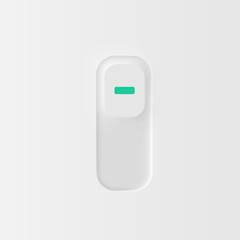Very high detailed white user interface switch (ON) for websites and mobile apps, vector illustration