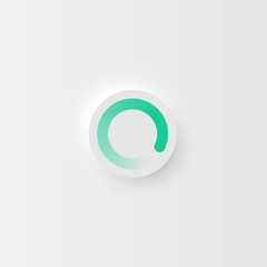 Very high detailed white user interface round loading button for websites and mobile apps, vector illustration