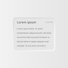 Very high detailed white user interface text box for websites and mobile apps, vector illustration