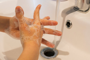 Fototapeta premium Be careful when washing your hands
