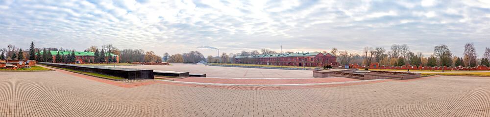 Fototapeta na wymiar The territory of the Brest Fortress. Republic of Belarus. Panorama